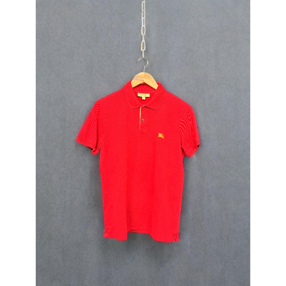 Burberry London Polo Shirt Mens Large Red Short Sleeve Pique Burberry Brit